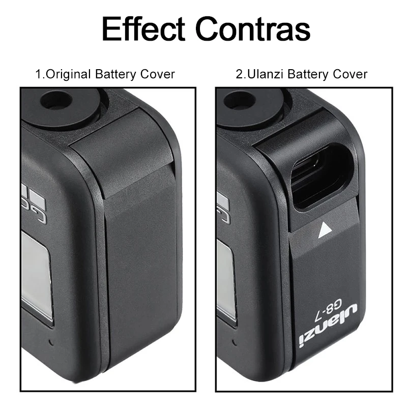 Protetora para Herói Porta de Carregamento Acessório para Gopro8 Ulanzi Capa Preto Bateria Case Tipo-c Adaptador Vlog Mt-09 G8-7 8 - Image 6