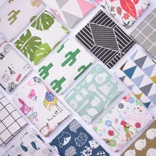 50X145 см льняная ткань с принтом в скандинавском стиле, геометрическое растение, цветочный узор, сделай сам, домашний декор, скатерть, занавеска, ткань, чехол для подушки, материал