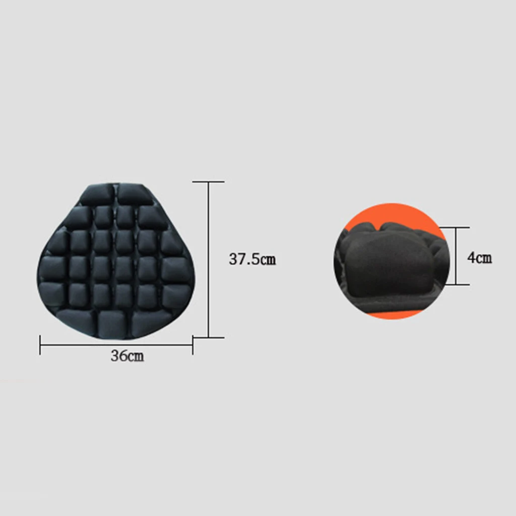 Inflatable Air Pad Motorcycle Seat Cushion Mattress with Belt for Yamaha NMAX155 NVX155 Black