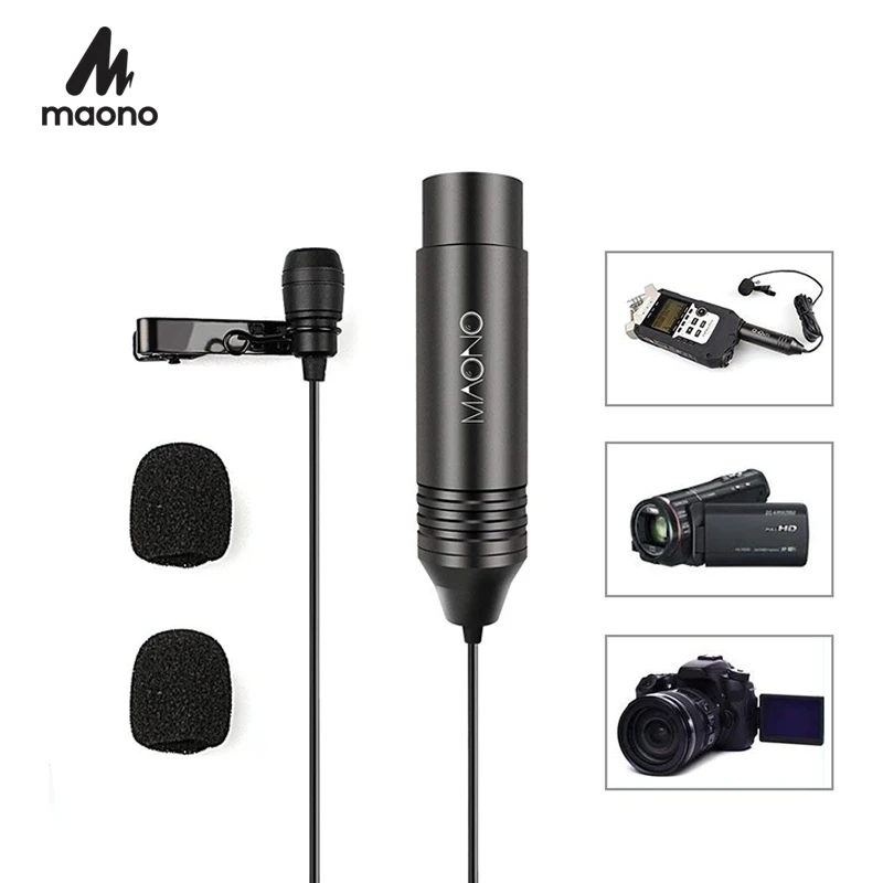 

MAONO XLR Lavalier Microphone Omnidirectional Condenser Microphone Clip on Lapel Mic for DSLR Camera Camcorders Voice Recorders