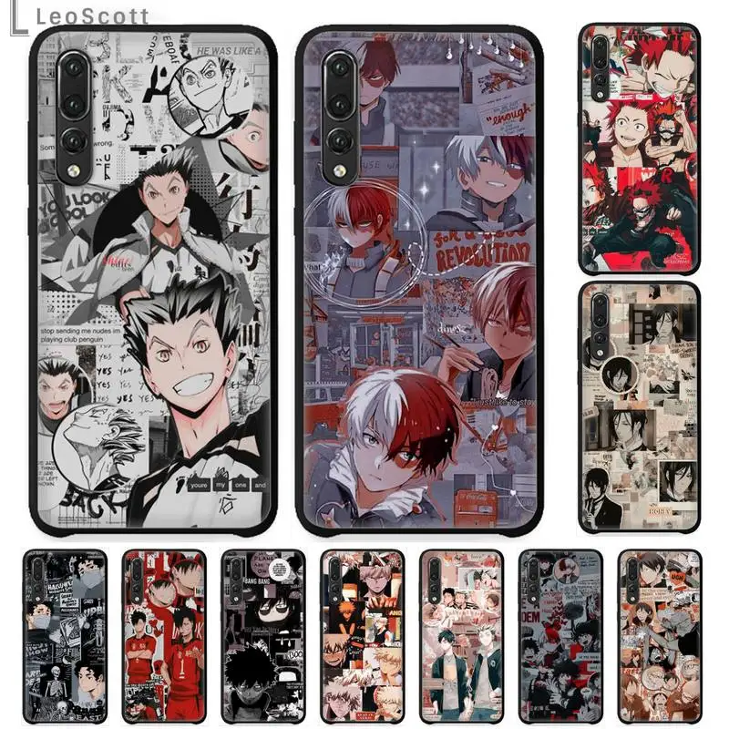 Haikyuu постер мультфильм мальчик аниме мягкий черный чехол для телефона Huawei Honor 7C 7A