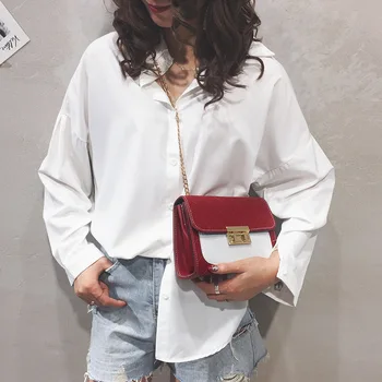 

Panelled Vintage Chains Flap Shoulder Bag Women Chic Purses and Handbags Ladies Crossbody Messenger Hand Bag Bolsas De Mujer