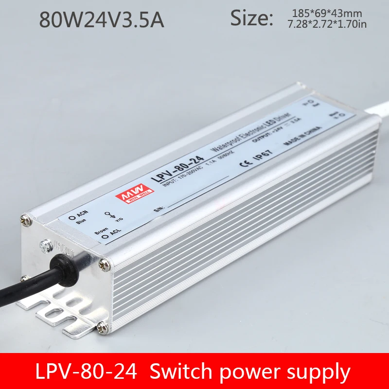 Водонепроницаемый 80W24V импульсный источник питания LPV-80-24 открытый 24V3. 3A импульсный источник питания водонепроницаемый и водонепроницаемый
