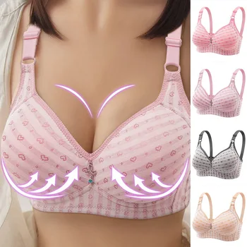 

Fashion Bra Spring And Summer Seamless Sexy Front Button Bra Push Up Underwear Buckle Female Plus Size Wire Free Small Chest Bra