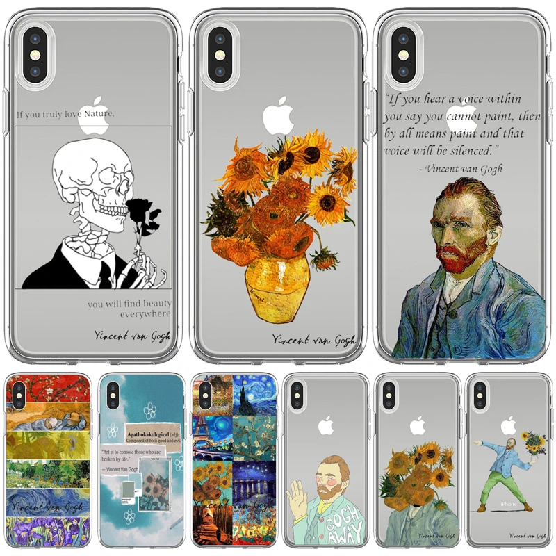 Art Aesthetic Vincent Van Gogh Starry Night Flower Phone Case For Iphone 12 11 Pro Max X Xr Xs 8 7 6 6s Plus Mini Soft Cover Mobile Phone Cases Covers Aliexpress