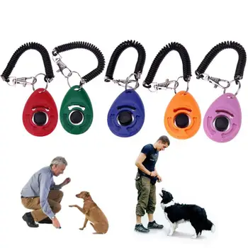 

5 Colors 1PC Pet Bark Deterrents Dog Clicker Adjustable Sound Key Chain Wrist Strap Puppy Dog Cats Pets Trainings Click Supply