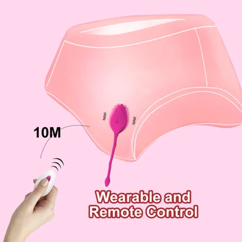 Wireless Rose Vibrator Female Toy Tongue Licking G-Spot Simulator Vaginal Ball Love Egg Vibrating Adults Sex Toys for Women 18 6