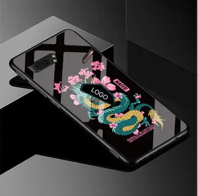 Армейский зеленый Чехол для Asus ROG Phone2 ZS660KL из закаленного стекла с мультипликационным рисунком из мягкого силикона с узором чехол для ASUS ROG Gaming Phone 2 задняя крышка - Цвет: Армейский зеленый