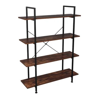 

4-Tier Industrial Bookcase Bookshelves Home Furniture Display Decor Organizer Rack Retro Flower Vase Stand Free Ship from us
