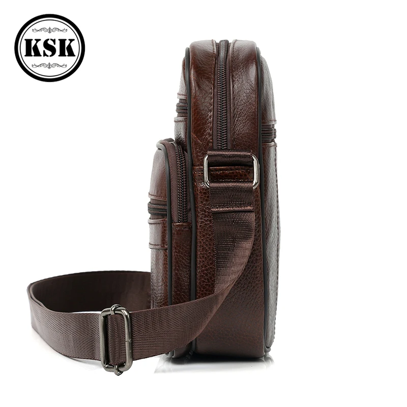 Мужская сумка-мессенджер из натуральной кожи мужские сумки через плечо кожаные сумки на плечо с застежкой роскошная сумка через плечо KSK