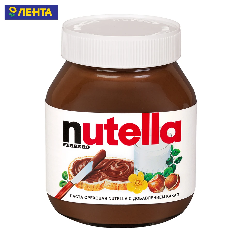 Паста NUTELLA Ореховая с добавлением какао ст/б (Россия) 630г|Шоколадная и ореховая