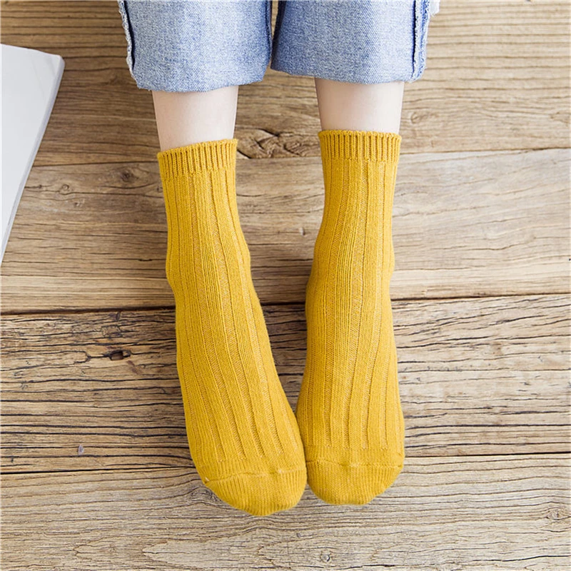 Сезон лето-осень; женские хлопковые носки с двумя полосками; весенние модные носки с ворсом; высококачественные винтажные Разноцветные носки; 3 пары