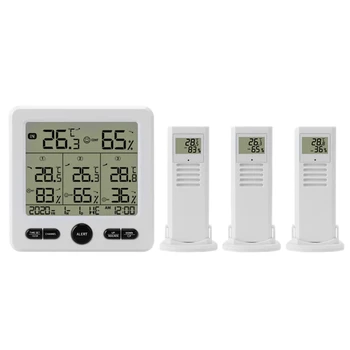 

Multifunctional Wireless Thermometer and Hygrometer Indoor and Outdoor High Precision Thermometer with Color Alarm