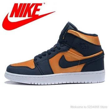 

Original NIke Air Jordan 1 AJ1 Men's Gold Medal Middle Basketball comfortable Shoes Size 40-45
