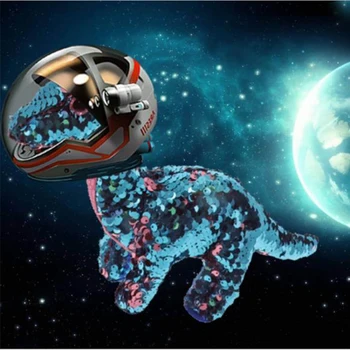 

SpaceX Dinosaur sequin Toys Long Tremore dinosaur toys American astronaut same paragraph plush dinosaur toy Children's Day gift