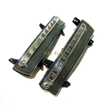 

July King LED Daytime Running Lights Case for Jeep Compass 2017+, LED Front Bumper DRL with Yellow Streamer Turn Signals Light