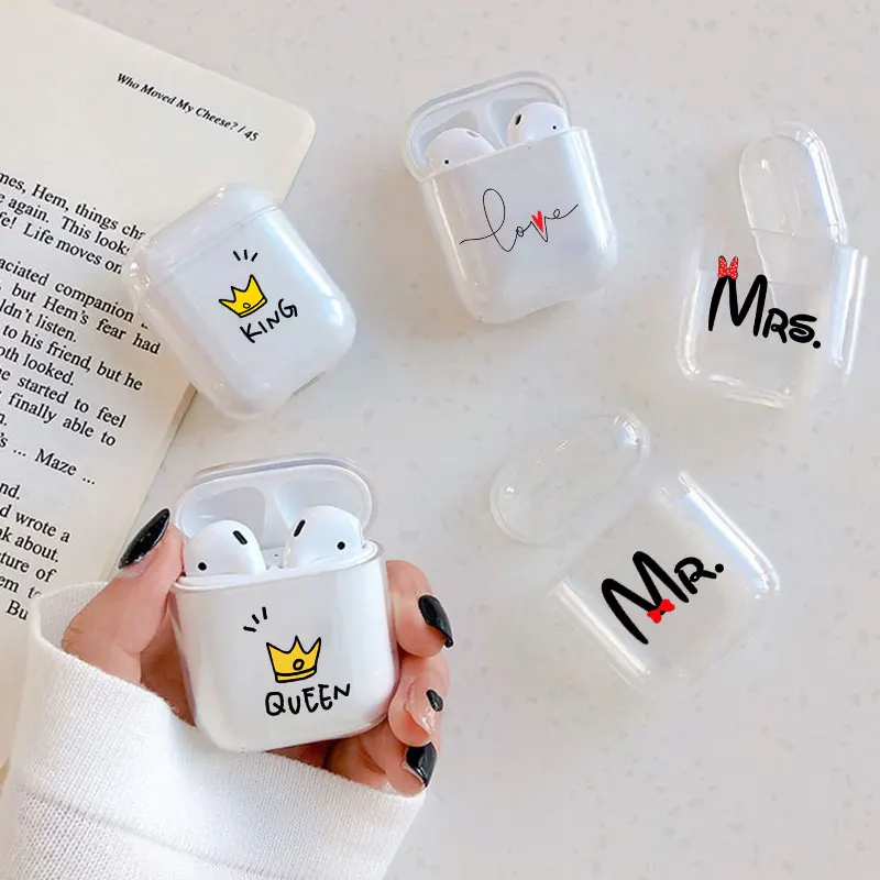 

Cute Case For Apple airpods Case Cartoon Couples Queen Earphone Case For Airpods 1 2 Charging Bags Headphone Soft Silicone Case