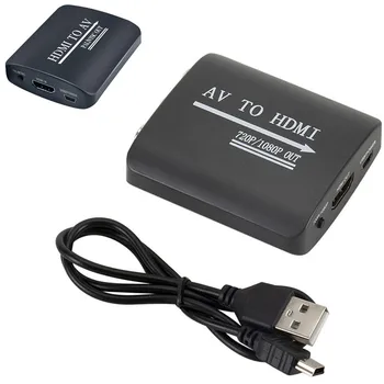 

AV to HDMI Scaler Adapter HD Video Composite Converter Box RCA AV/CVSB L/R, HDMI To AV Video 1080P Mini HDMI AV Converter