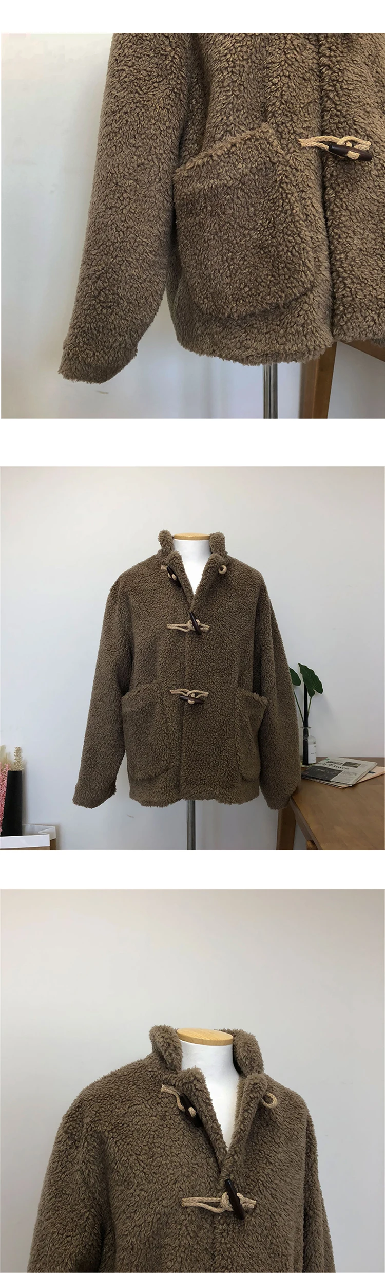 Winter Lamb Wool Jacket Men Warm Thick Parka Men Fashion Solid Color Casual Cotton Coat Man Streetwear Wild Loose Male Clothes