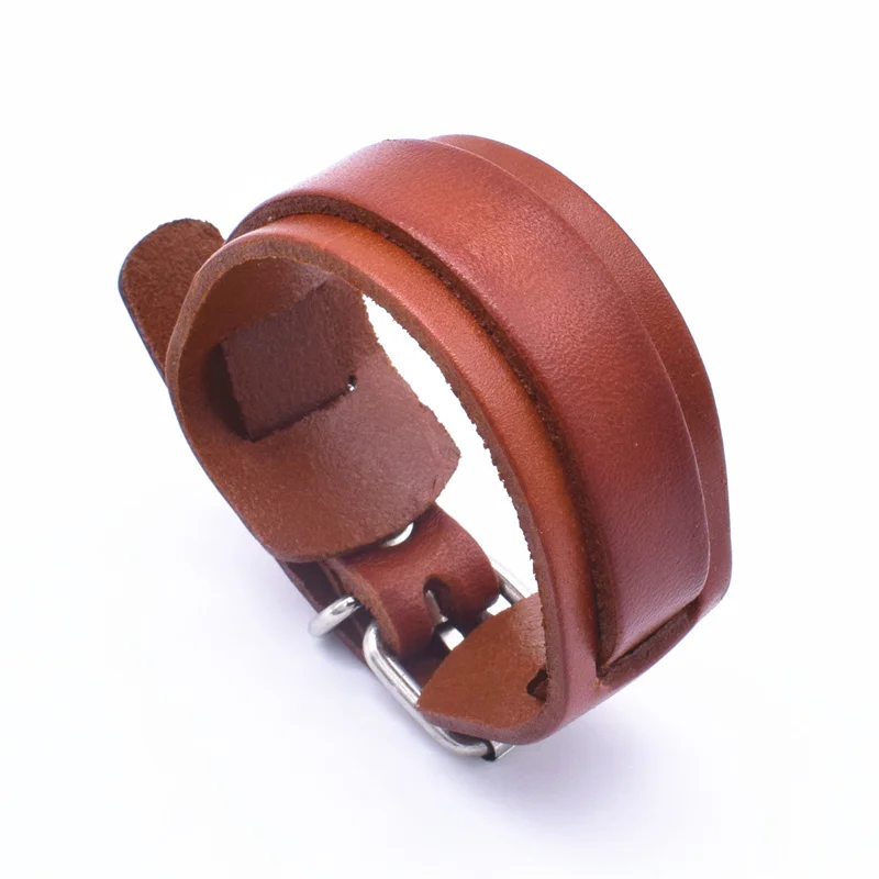 Fashion Vintage Adjustable Length Wrap Wristband Double Layer Leather Bracelets For Women Men Best Friends Personality Jewelry leather bracelet