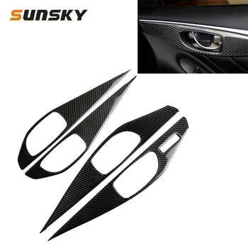 

4 PCS Car Carbon Fiber Door Inner Handle Panel Decorative Sticker for Infiniti Q50