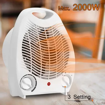 

2000W Mini Electric Heater Fan Room Electric Heater Air Heating Space Winter Warmer Fan Adjustable Thermostatic Portable Heater