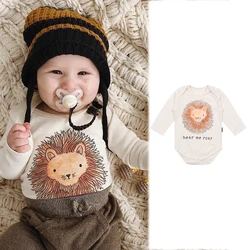 Barboteuse en coton à manches longues pour bébé, imprimé dessin animé, pastèque, fraise, Lion, automne 