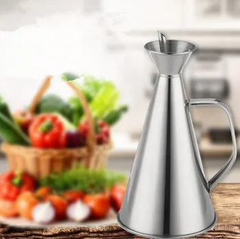

1PC 500ML Stainless Steel Olive Oil Vinegar Dispenser Jar Seasoning Condiment Pot Bottle Container Kitchen Storage Tool JO 1086