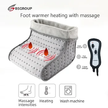 

220-240V Microwave Heating Pad Electric Heated Massager Foot Warmer Booties Two Motors High/Low Vibrating Shoes Washable EU Plug