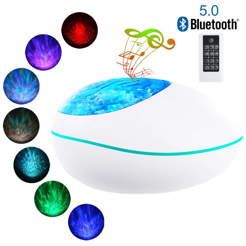 

Ocean Wave Starry Sky Projector LED Night Light With USB Remote Control Bluetooth 5.0 Music Player Novelty Lamp Decoration