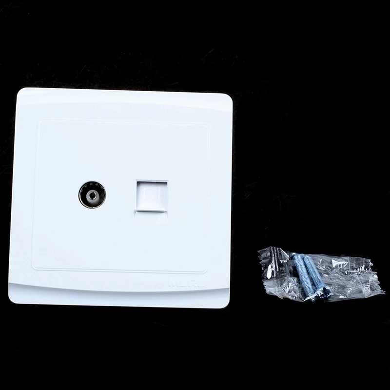 Пластинчатый настенный компьютерный кабель PAL tv Jack RJ45 Jack пластиковый винт белый
