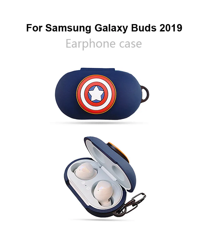 Мультяшный силиконовый чехол Marvel для samsung Galaxy Buds чехол для зарядки беспроводные наушники защитный чехол