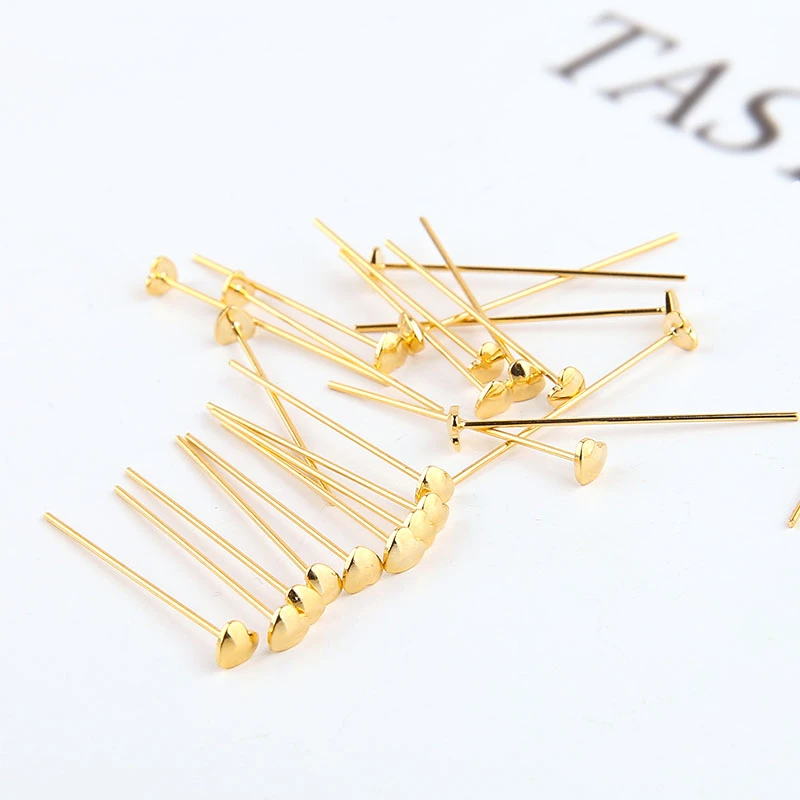 6 шт. покрытые медью настоящее золото в форме сердца t образная бижутерия игла