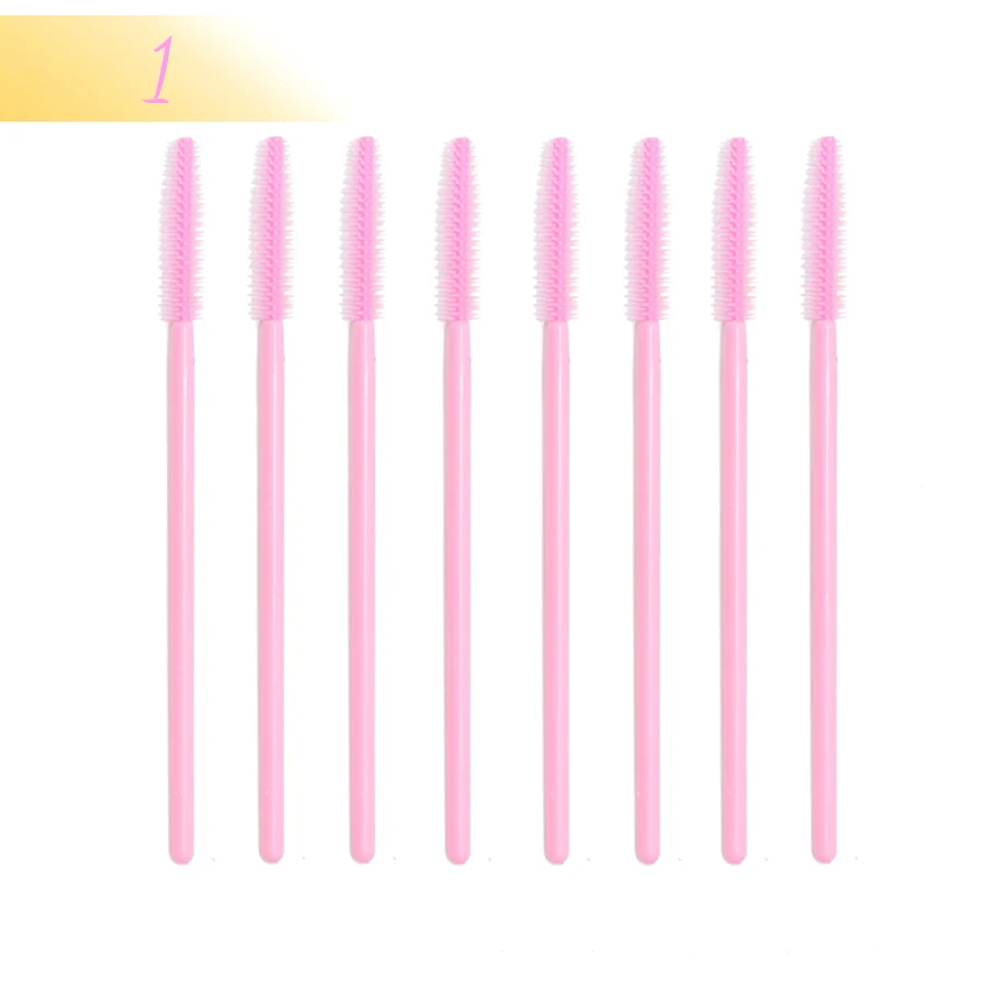1-50PCS Одноразовые силиконовые гелевые, для ресниц расческа щетки для туши ресницы Профессиональный инструмент Красота инструмент для макияжа для Для женщин - Handle Color: 1-50PCS