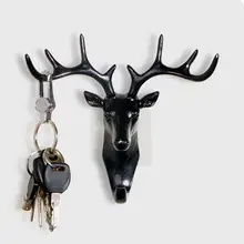 

80%HOTAntler Hook Deer Head Key Holder Hanger Living Room Wall Decorative OrnamentHome decoration accessories