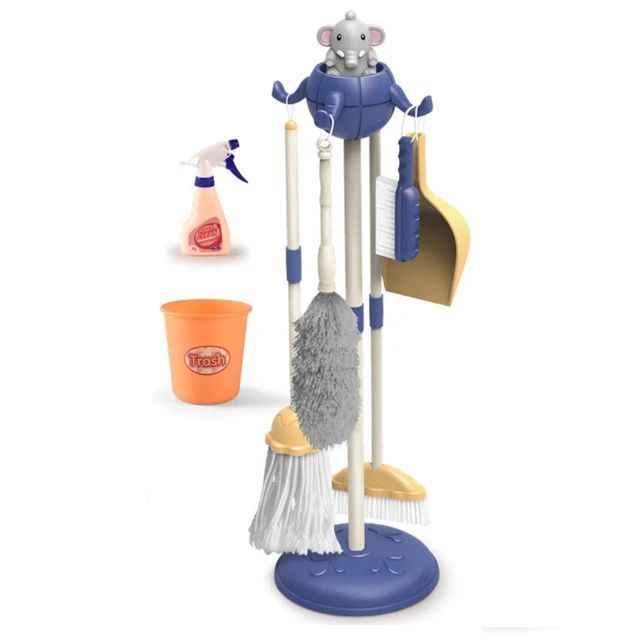 8 Pcs Children Pretend Play Wooden Broom Mop Cleaning Tool Toys Brain-Training Toy for Kids Educational Learning Toys 1