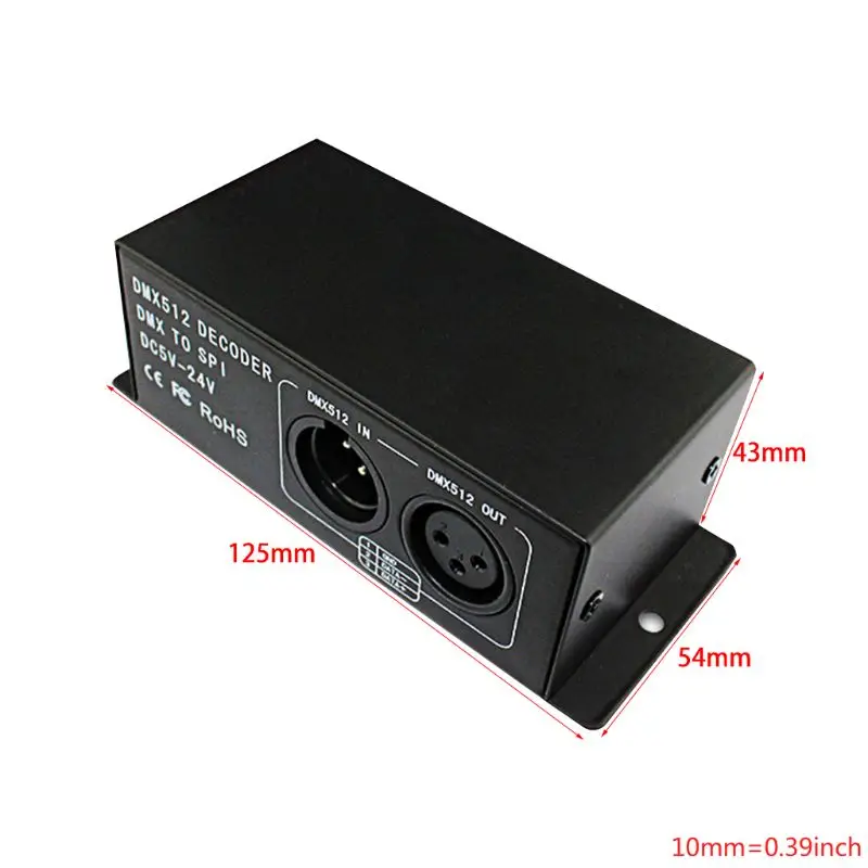 Светодиодный DMX512 симфония декодер DC5-24V Волшебная цветная(RGB) DMX512 контроллер DMX к SPI пикселей драйвер для Светодиодные ленты 6803 2811 2812 1903 2801