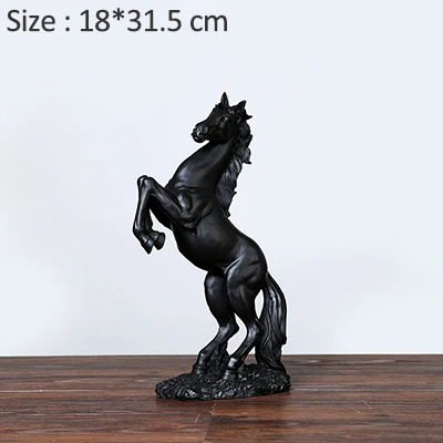 Статуя Скульптура окно дисплей подарок лошадь украшения изделия из смолы статуя лошади украшение дома аксессуары украшения - Цвет: black