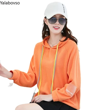 

2020 New Women's Korean Version Hoodies Solid Color Cotton Loose All Match Fruit Color Casual Pullovers Sweatershirts Z3
