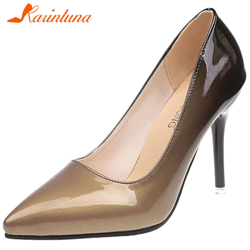 

KARINLUNA Sexy Girl Ins Dress Party Pumps Mixed Color Shallow Slip On Pointed Toe High Heel Pumps Women S Spring Shoes Woman