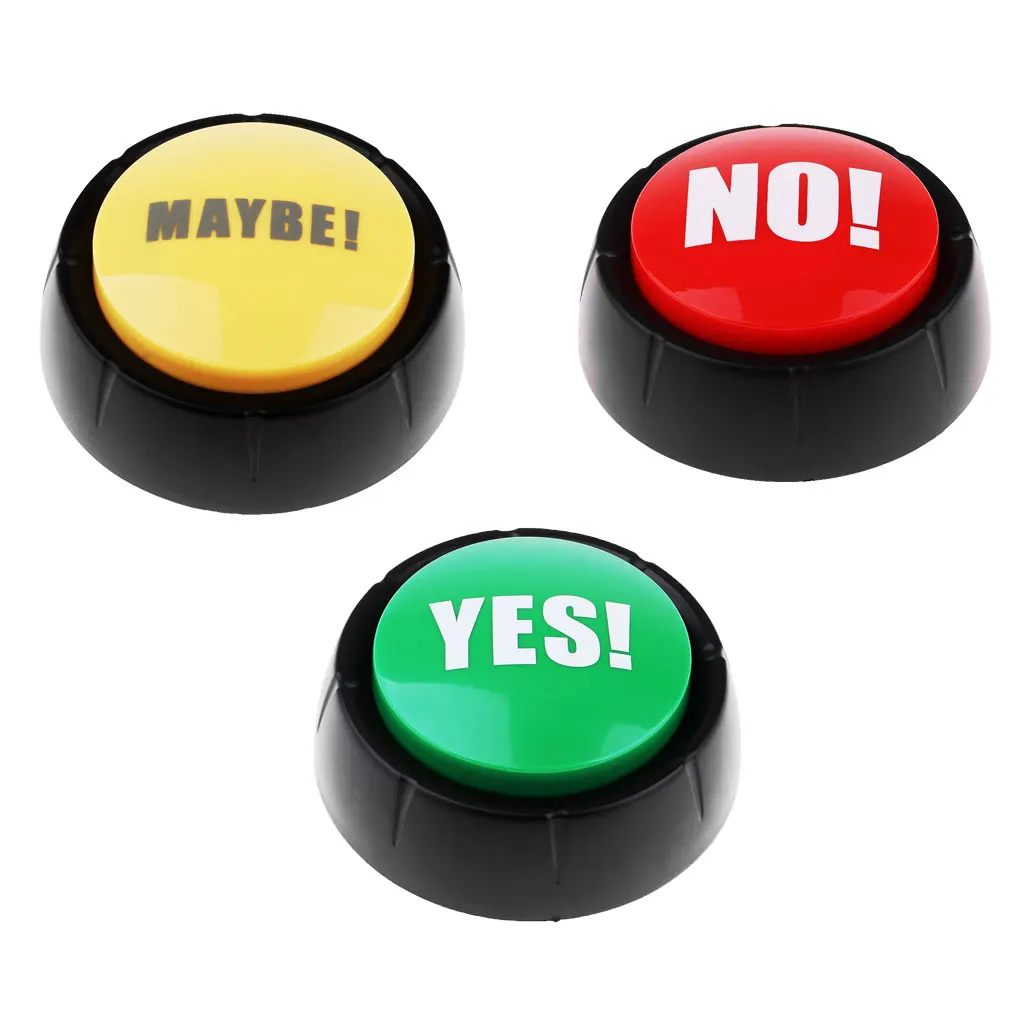 3pcs Sound Button for Event Game Party Tools Holiday Supplies Board Games-YES,NO,MAYBE