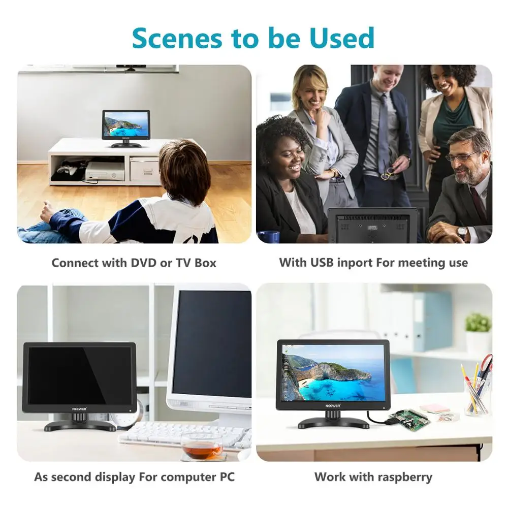 Neewer 11.6 inch HDMI Small TV Monitor Portable TV 1920x1080 16:9 TFT-IPS LCD Screen Support TV/HDMI/VGA/BNC/AV/USB Input Neewer 11.6 inch HDMI Small TV Monitor Portable TV 1920x1080 16:9 TFT-IPS LCD Screen Support TV/HDMI/VGA/BNC/AV/USB Input