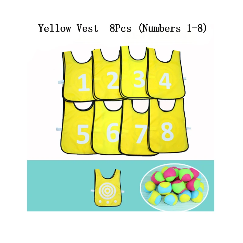 Yellow Детская игра с целыми номерами жилет липкий мяч игрушка забавный баскетбол спортивный мяч командное Строительство детский сад игры - Цвет: Yellow