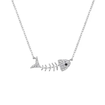 

925 Sterling Silver Necklace Chain Female Fishbone Shinning New Design Temperament Fashion TikTok Personality Choker Decoration