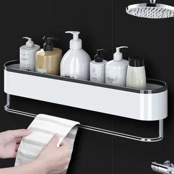 

Space Saving Traceless Adhesive Home Storage Rack Bathroom Shelf Practical Shower Holder No Drilling Wall Mounted Soap Organizer
