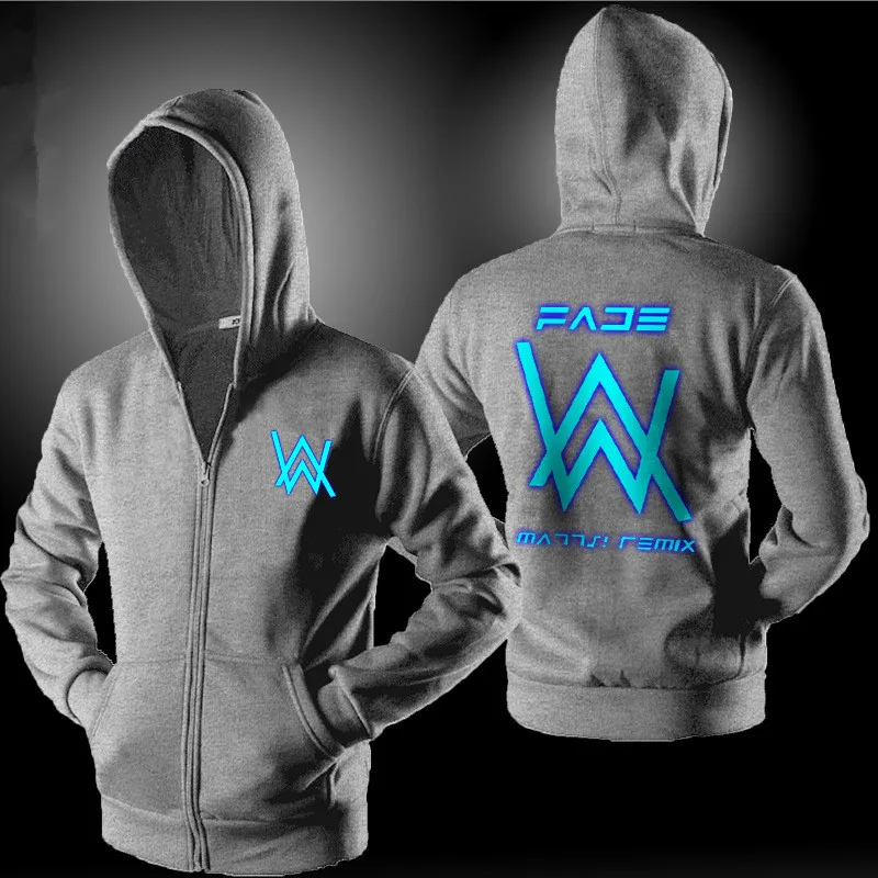 Alan Walker, весенне-осенний пуловер, толстовки, светящиеся в темноте, толстовка в стиле хип-хоп на молнии, куртка с капюшоном, пальто, спортивные костюмы F120