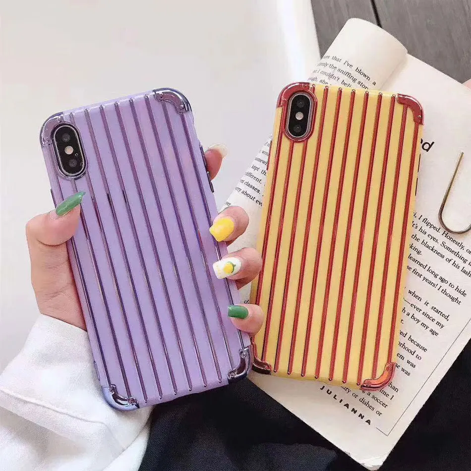 Fashion Trunk Stripe Phone Case For iphone XS Max case for iphone XR X XS 6 6S 7 8 Plus TPU Soft Silicone Back Cover Case 20pcs