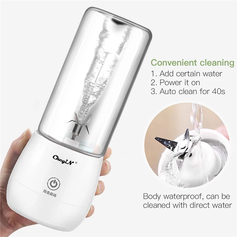 450 мл USB перезаряжаемый портативный блендер миксер 6 лезвий соковыжималка для сока, лимонов, овощей, фруктов, смузи, миксер 49
