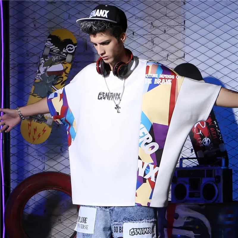 Новинка лета 2020 свободная уличная футболка в стиле хип-хоп с коротким рукавом