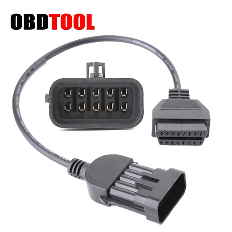 Кабель OBD2 10pin на 16pin для автомобилей Opel 10Pin 16Pin диагностический Соединительный